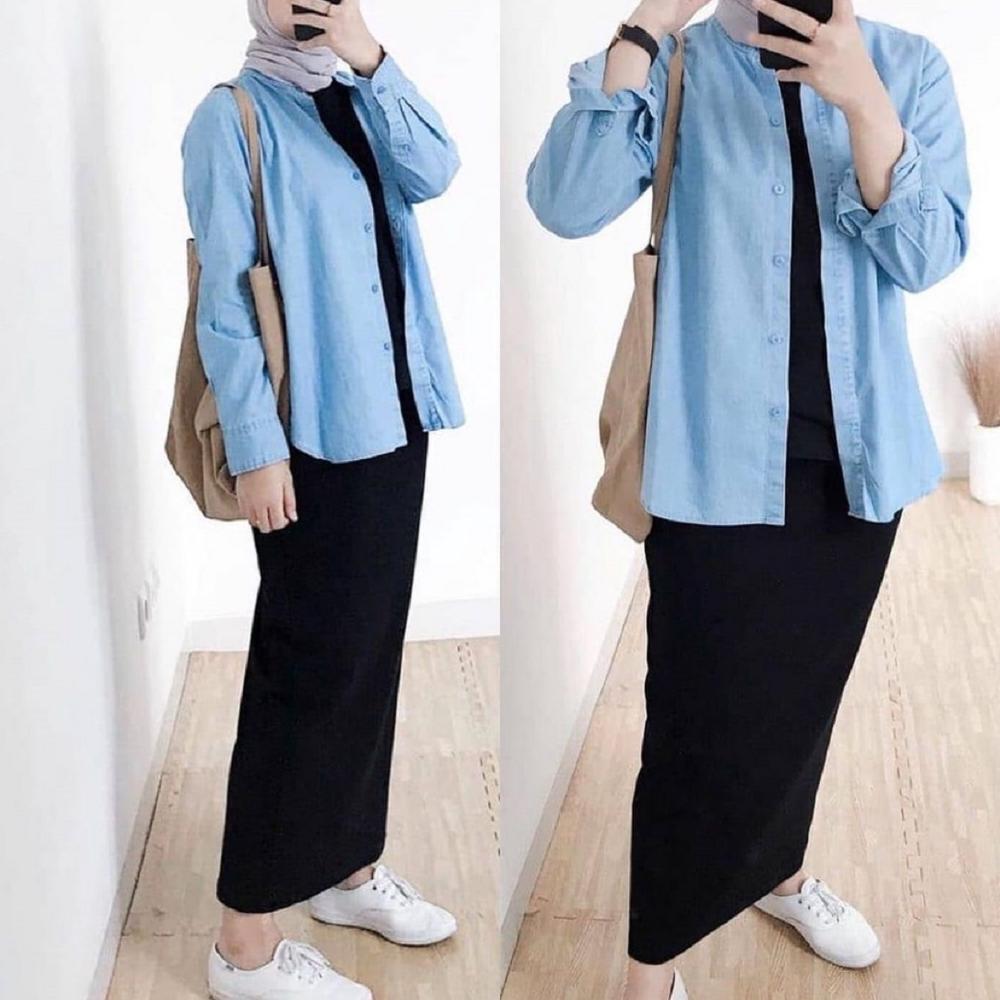 Flash Sale Inner Dress Span Bahan Rayon Premium Terbaru - Inner Gamis Polos Tanpa Lengan - Dalaman M