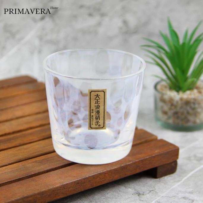 Hirota Glass Taisho Roman Mizutama Dot Rock Glass Made in Japan