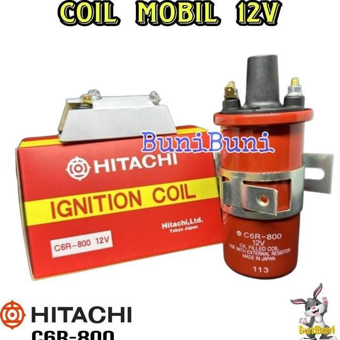 Koil Mobil Hitachi / Ignition Coil Hitachi 12V Kaki 2 Universal Untuk Mobil Kijang / Carry / Futura 