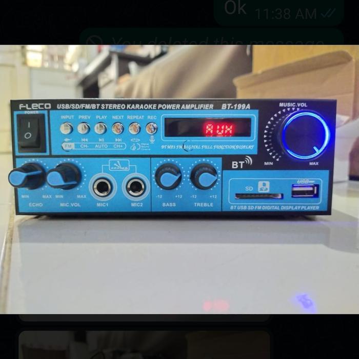 AMPLIFIER BLUETOOTH FLECO BT-199A - AMPLI FLECO 199A AMPLIFIER KARAOKE ORIGINAL DAN TERPERCAYA