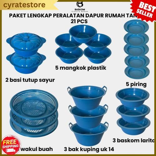 (21 Pcs) Paket Lengkap Peralatan Dapur Rumah Tangga / Perabotan Dapur Murah Meriah / Perabotan Rumah