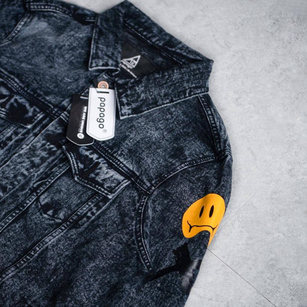 original papago - jaket jeans - jaket denim pria - smiley