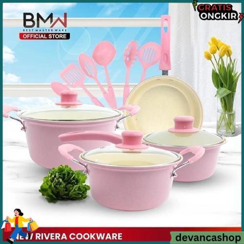 Panci Set 13 Tutup Kaca Serbaguna Panci Set Lengkap Stainless Steel Terlaris