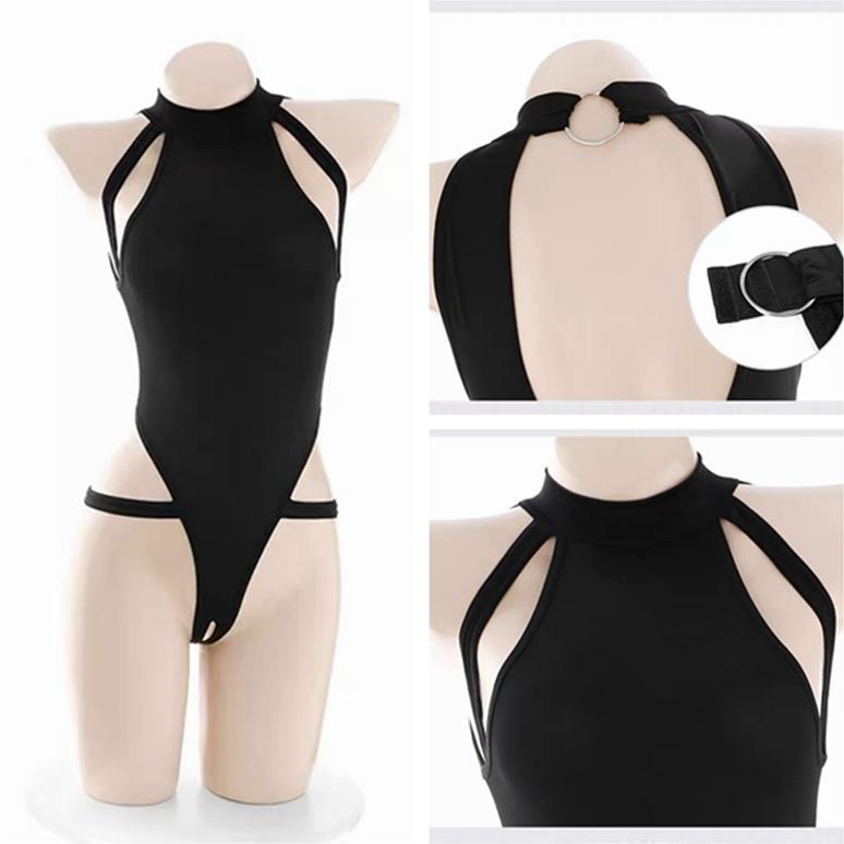Murah (Cod) Lingerie Seksi Bodysuit Lingerie Open Crotch Sexy Cosplay Renang Kostum 3A225