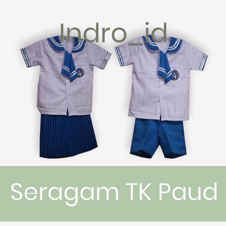 Free Ongkir Seragam Tk / Paud Biru Putih Berdasi