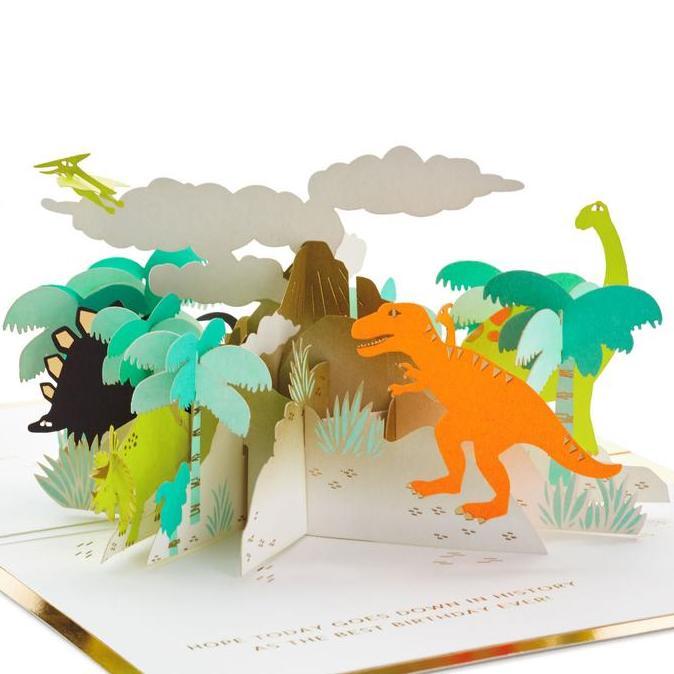 GREETING CARD- KARTU UCAPAN- HALLMARK- BIRTHDAY- DINOSAURS 3D POP- UP