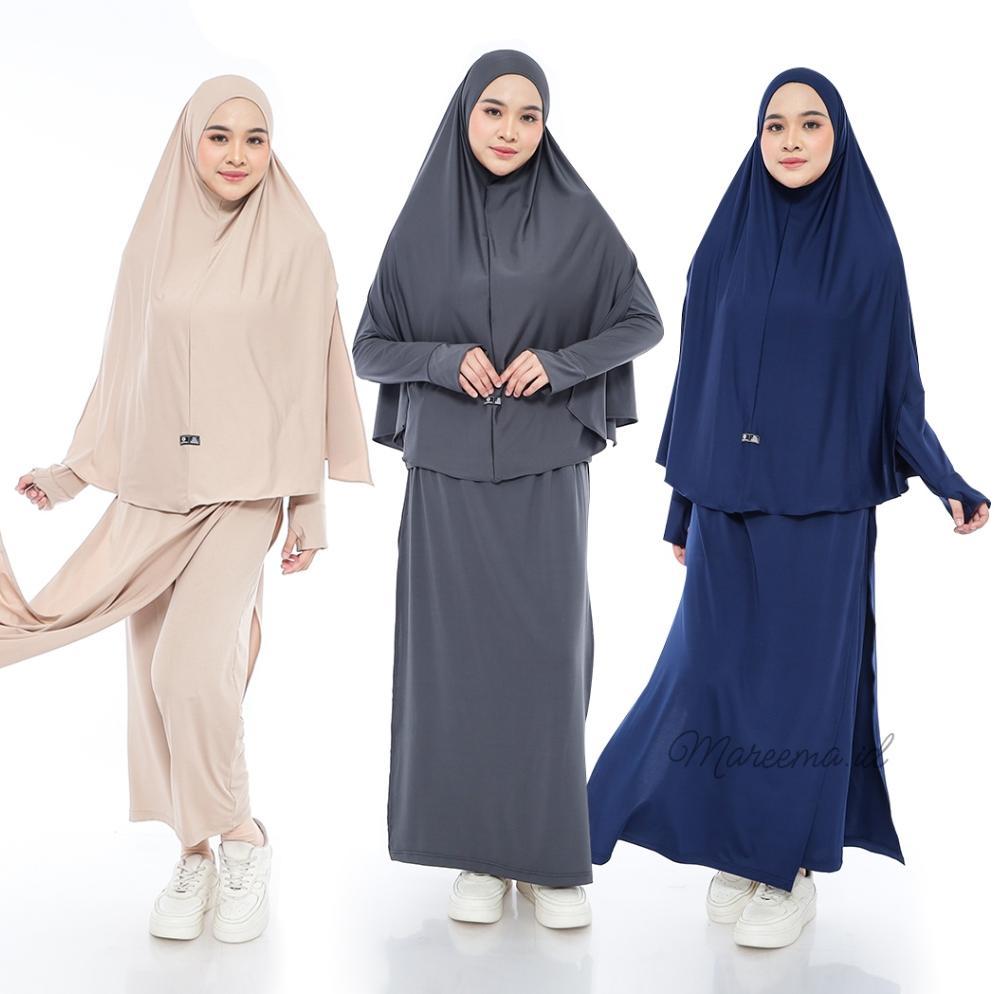 Terlaris Setelan Baju Olahraga Wanita Muslimah Syari Atasan Celana Hijab Sporty Lari Senam Jogging B