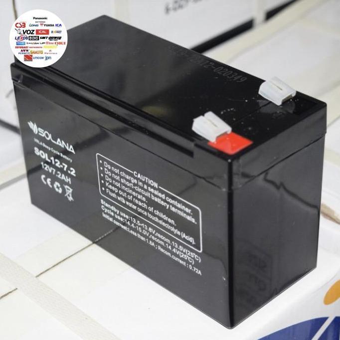 Accu aki baterai kering SOLANA SOL 12-7.2 12V 7.2Ah 7Ah Aki Ups dll