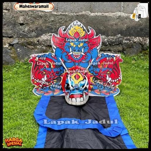 Lapak Jadul Mainan Tradisional Barongan Devil Naga Spon Jumbo Biru Bonus Kemul Kain Panjang Produk A