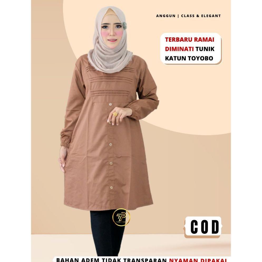 Termurah Baju Atasan Tunik Tunic Polos Wanita Dewasa Terbaru Bahan Katun Toyobo Santri Putri Kekinia