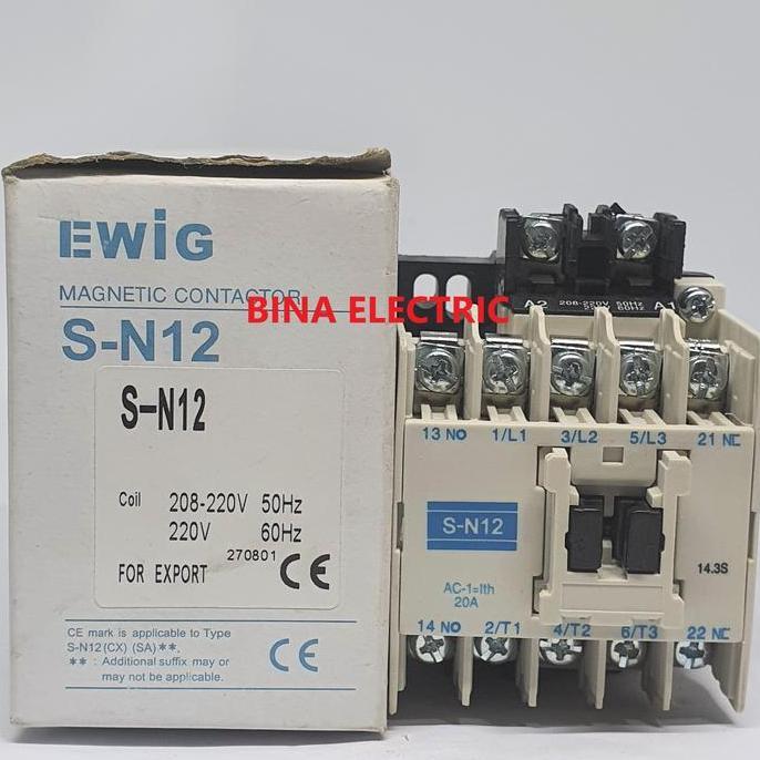 Magnetic Contactor Ewig S-N12 3P 20A / Kontaktor Ewig SN12 SN-12