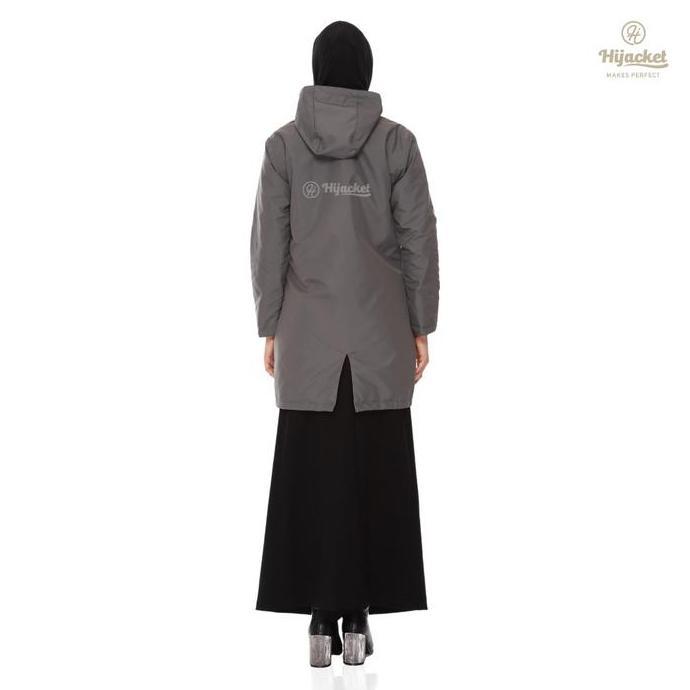 Hijacket Ixora Orinal Coldgrey Jaket Hijab Muslimah Jaket Wanita