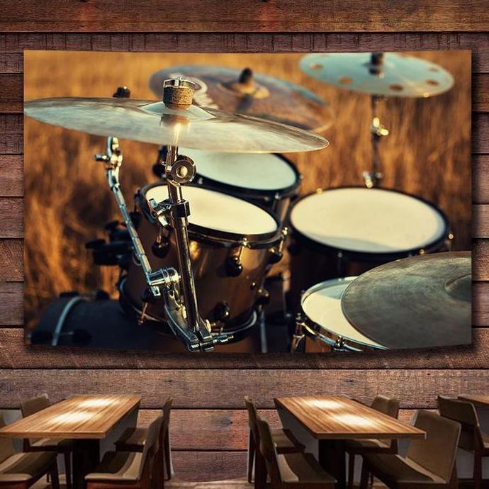 Wallpaper Dinding Untuk Instrumen Drum Set Wallpaper Dinding Kamar Tidur/Studio Permadani Bar Tapest