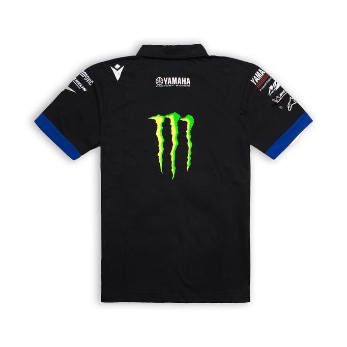 Monster Energy Yamaha MotoGP 2025 Man Team Replica Polo Shirt Kaos Polo Pria Racing Grade Ori Bahan 
