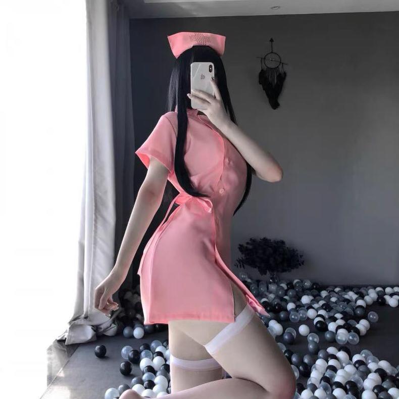 Grade Ori Sexy Lingerie Set Lingerie + G String Sexy Seksi Model Cosplay Custom Jepang Perawat Nurse
