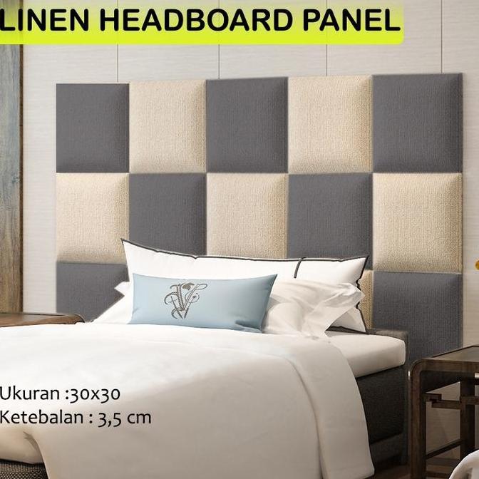 Linen | Headboard  Wallpanel Dinding Wallpaper Stiker Dinding Kedap Suara Wall Panel