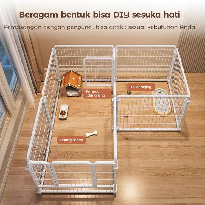 Pagar hewan peliharaan Pagar Anjing Kandang Hewan Pagar Besi Size Besar Besi Anti Karat