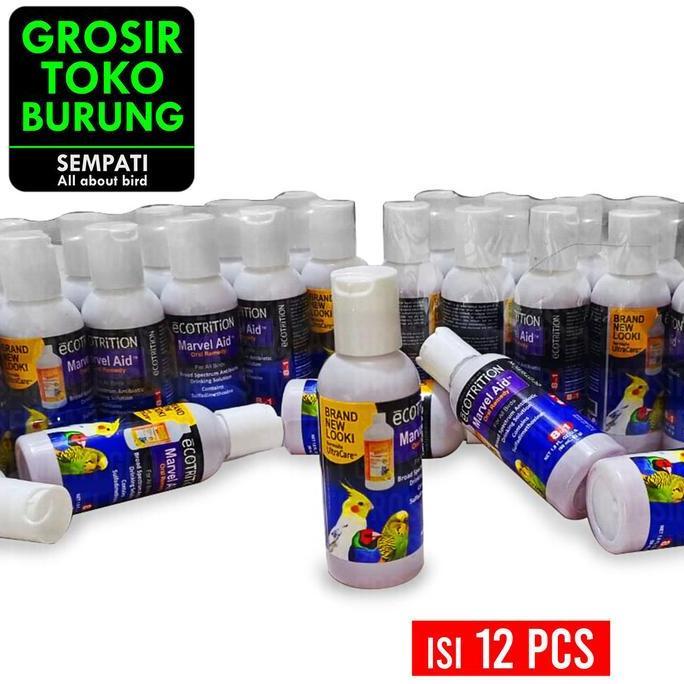 SEMPATI GROSIR Marvel Aid Oral Remedy 60ml For All Bird Isi 12 Pcs Obat Burung Kakatua Finch Lovebir