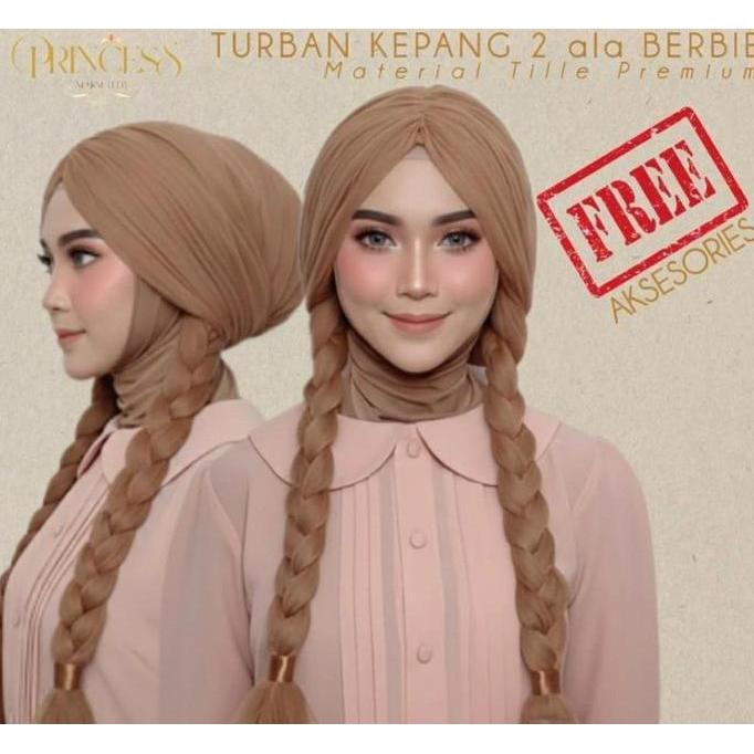 DEWISIMBYU - PRINCESS NONNETEDY - TURBAN TILE KEPANG 2 INSTAN KARAKTER BARBIE EDITION - HIJAB PESTA 
