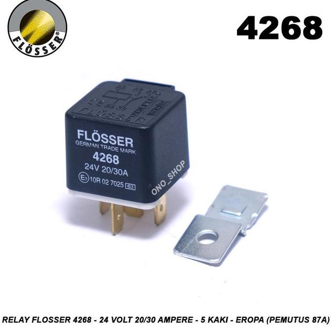 BEBAS ONGKIR - Relay Flosser 24 Volt 20/30 Ampere 5 Kaki - 4268 Eropa - Plus Pemutus