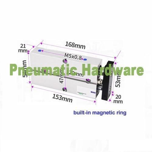 Tn16*100 Tn16-100 16Mm Bore 100Mm Pneumatic Twin Rod Air Cylinder Kk86 New Stok
