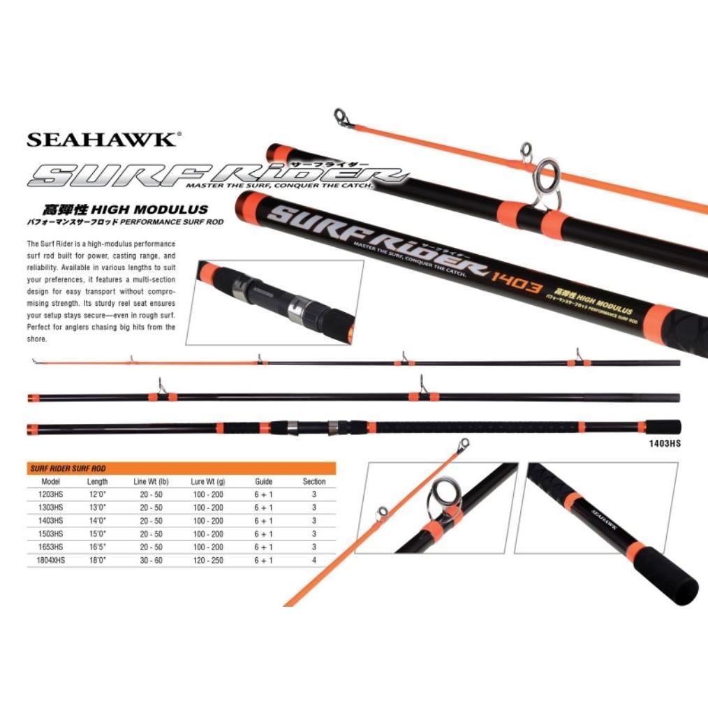 SEAHAWK Joran Spinning Pasiran Surf Rider (Sambung 3)