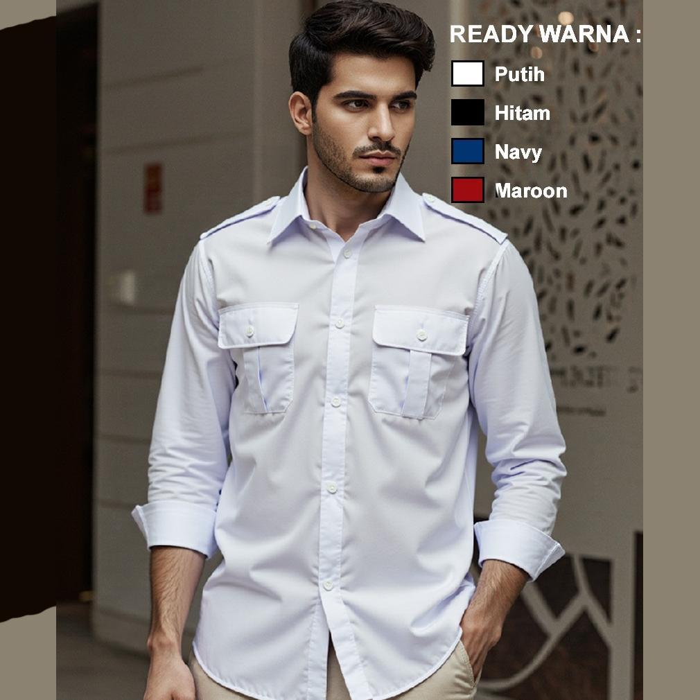 Bagus Baju Pdh Pdl Putih Pria Kemeja Dinas Putih Pria Lengan Panjang Seragam Pns Baju Hem Putih Pns 