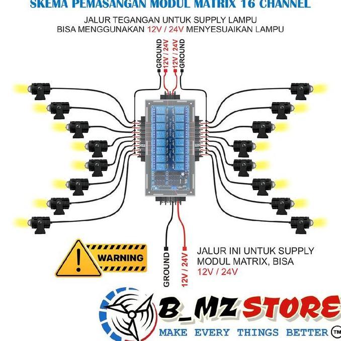 Modul Matrix 16 Channel Mini Laser D2 Biled - Modul LED Matrix 16 CH Mini Laser D2 Biled
