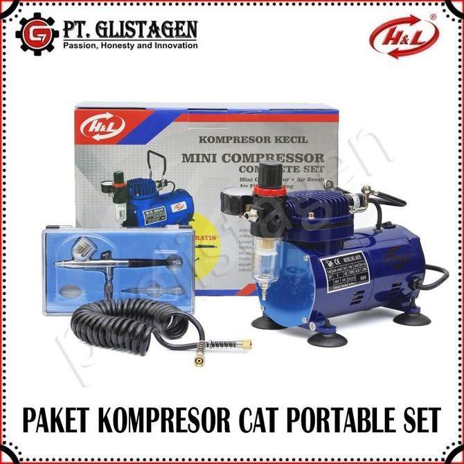 HL Kompresor Mini Air Brush Set Paket Kompressor Compressor Complete