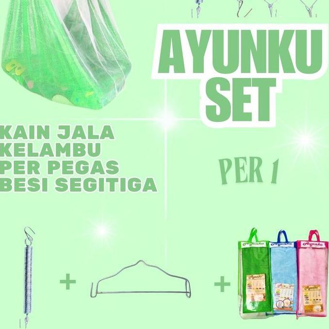 Promo Ayunan Bayi Set Per 1 Jumbo Ayunku - 1 Paket Perlengkapan Bayi Ayunan  Cable Kelambu Cod