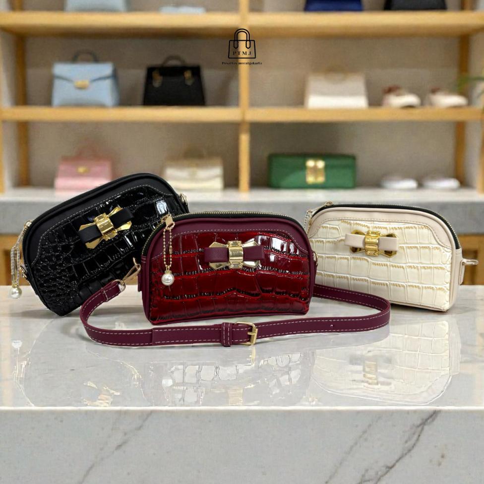 Big Sale Tas Selempang Bahu Wanita Terbaru Croco Glossy Ptmj Kode Pitara Bag Worth It