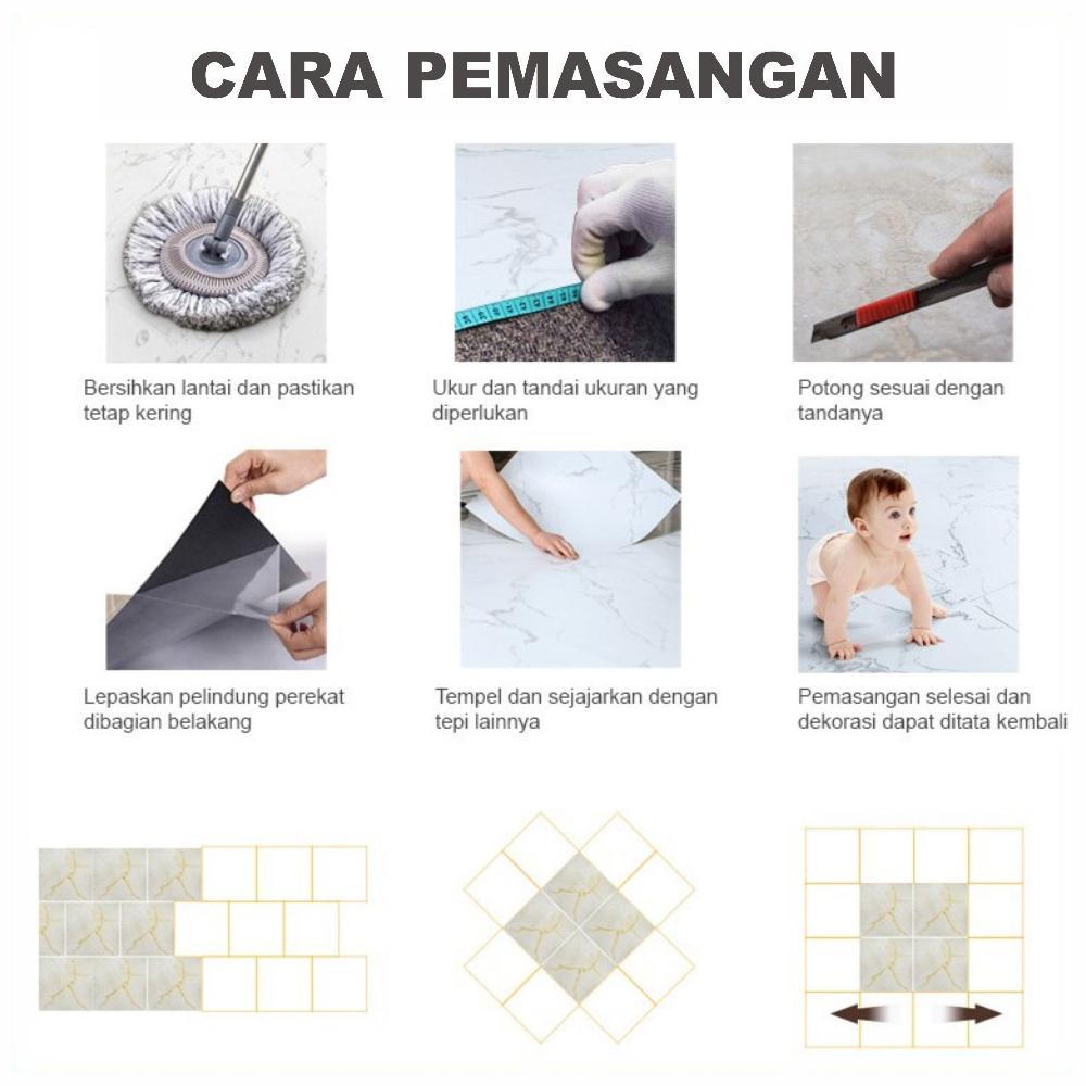 Wallpaper Dinding Vinyl Marble 30 X 60 Cm Dan 30 X 30 Cm / Sticker Vinyl Lantai Marbel Granit / Stik