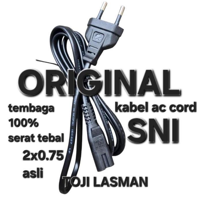 ( ORIGINAL KABEL AC CORD 8 SNI )  PREMIUM CABLE ASLI ORI BAGUS TEBAL TEMBAGA KABEL COLOKAN LISTRIK  