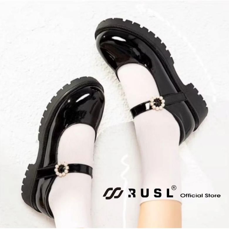 Murah Sepatu Docmart Wanita Loafers Hitam / Sepatu Oxford Wanita / Sepatu Docmart Cewek Hitam Glossy