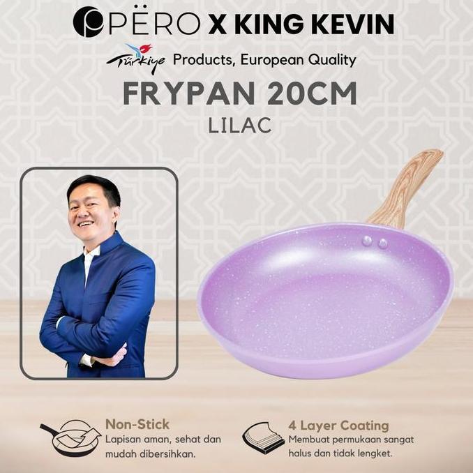 [King Kevin] Pero Frypan 20Cm Nonstick Granite Wooden Handle/ Wajan Tanpa Minyak