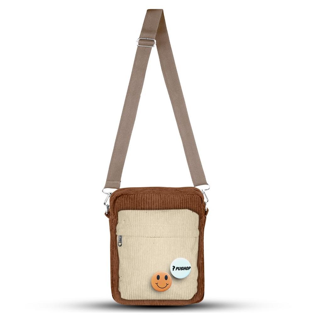 Mega Sale Pushop Tas Selempang Corduroy Pria Wanita Jarvis - Mini Slingbag Corduroy Uniseks Free 2 P