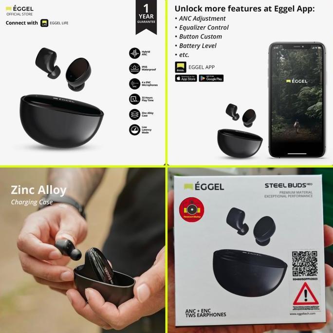 TWS Eggel Steelbuds Neo ANC ENC Earbuds Earphone Bluetooth Wireless