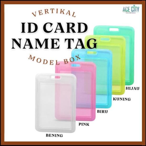 ID Card Holder Card Frame ID Card NameTag Model Box Transparant 2 Sisi