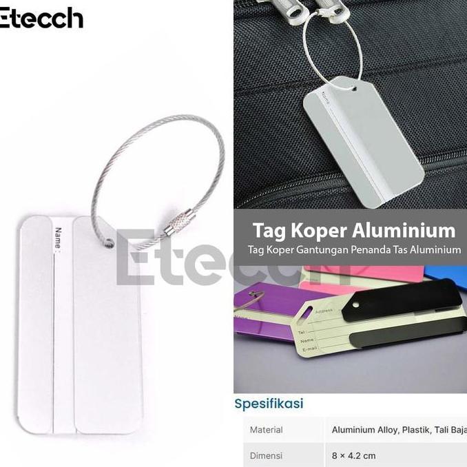 Tag Koper Gantungan Penanda Tas Aluminium Kabin