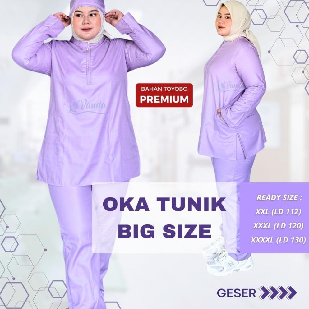 Termurah Baju Oka Tunik Jumbo/Baju Jaga/Baju Perawat/Seragam Dokter/Scrub Medis Jumbo