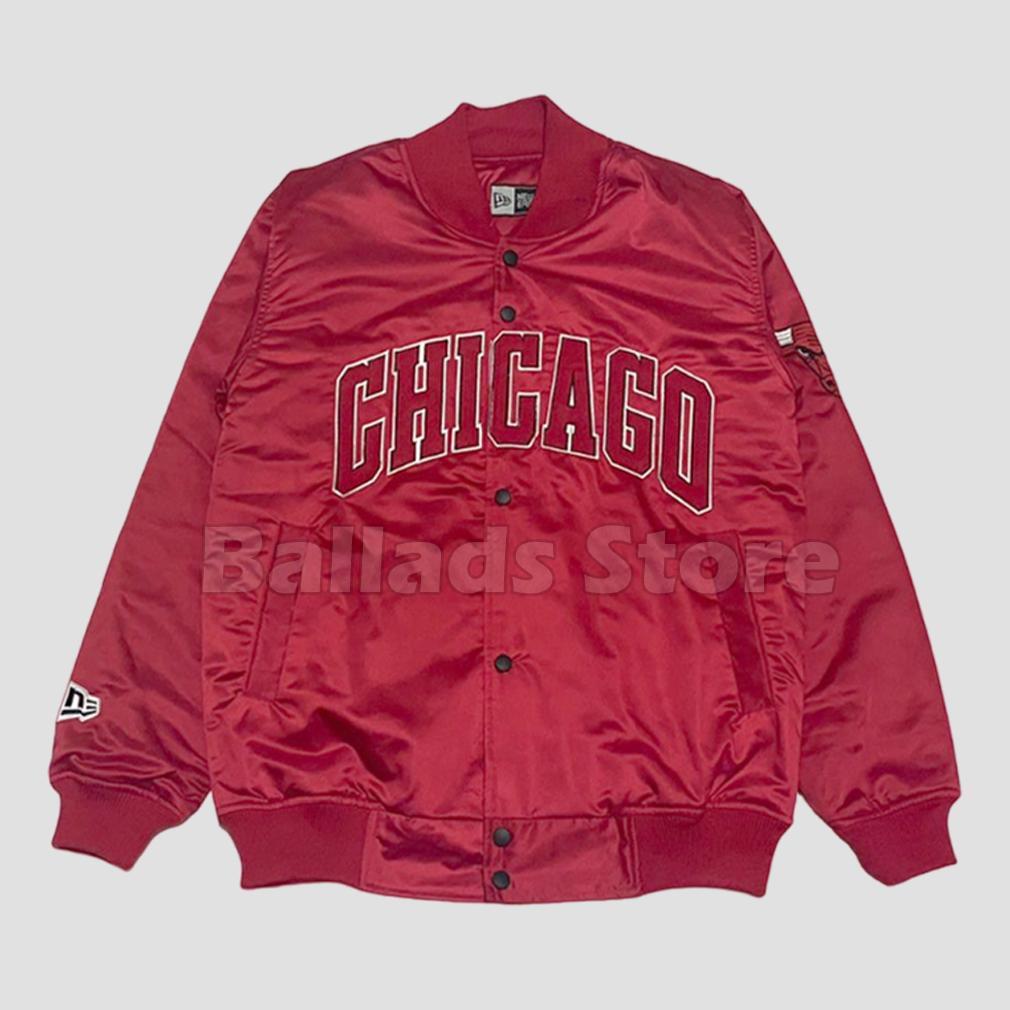 EXCLUSIVE Jaket Varsity Bomber Basketball Chicago Bulls Team NBA Full Bordir Original