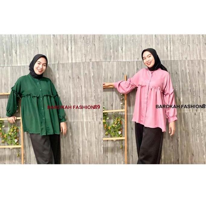 BLOUSE RUFFLELIA / BAJU ATASAN SHAKILA / BAHAN SHAKILA IMPORT