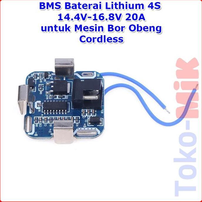 Bms 4S 20A 14.8V 16.8V Baterai Li-Ion Lithium 18650 Bor Obeng Cordless