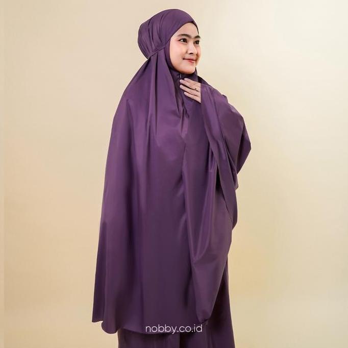 Promo Nobby Mecca Mukena Travel Polos Dewasa Bahan Parasut Korea