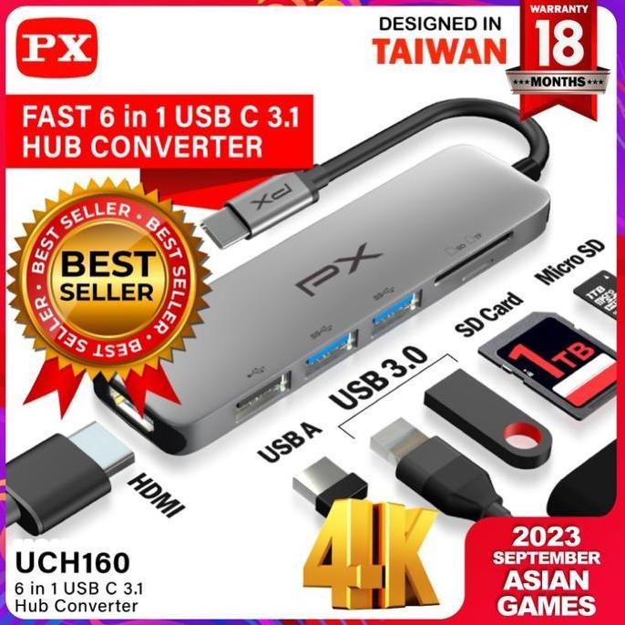 Murah Px Digital Multimedia Type C Hub Converter To Usb3.0/Hdmi/Vga/Lan/Aux
