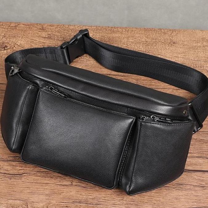 Tas Selempang Pria Kulit Sapi - Waist Bag Pria Kulit Garut