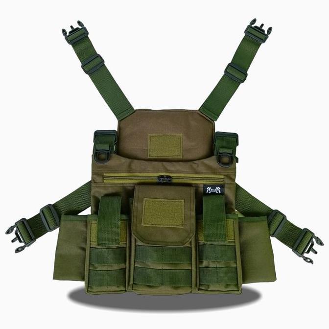 RARIAR Tas Dada Cowok Tactical Rompi Hijau Olive