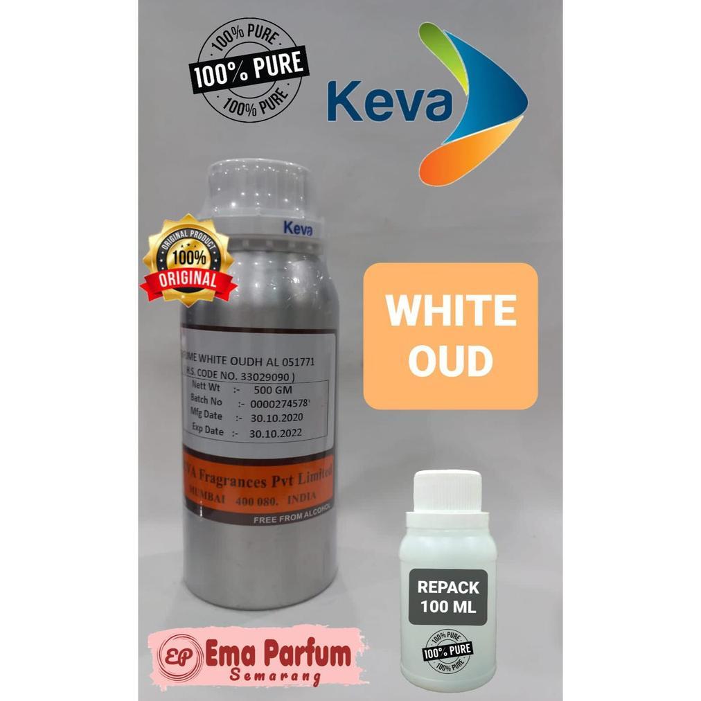 WHITE OUD BY KEVA REPACK 100 ML. GAHRU PUTIH. BIBIT PARFUM MURNI 100 % ORIGINAL KEVA.