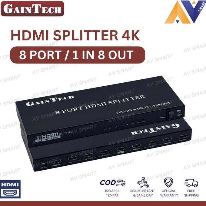 Promo Gaintech Hdmi Splitter 2 Port / 4 Port / 8 Port