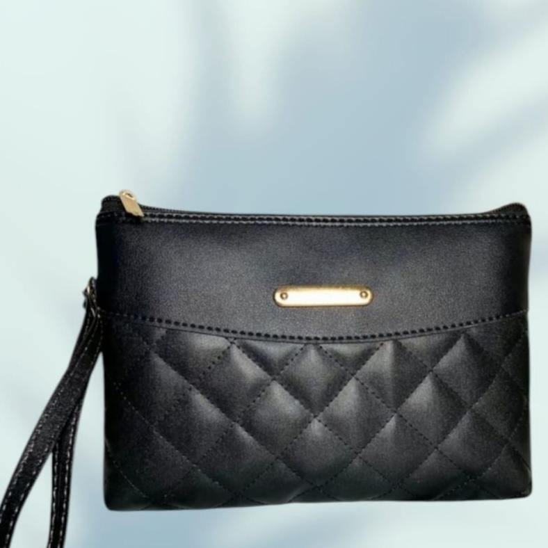 OFFICIAL TAS TANGAN WANITA CLUTCH DOMPET POUCH WANITA BORDIR KOMBINASI MINISO
